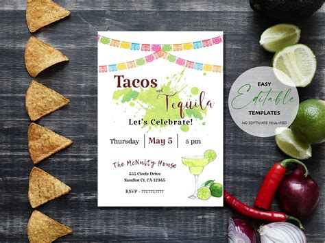 Invitation Paper Party Invitations Halloween Baby Announcement Tacos