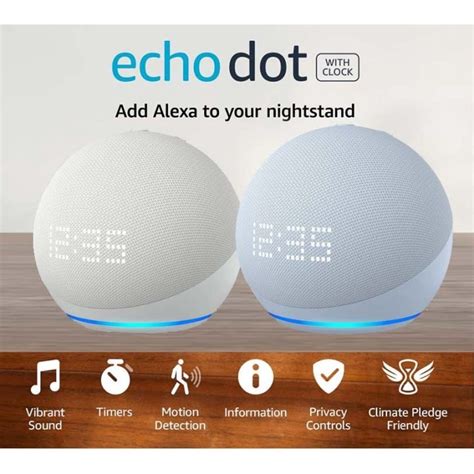 wall clock Amazon Echo Dot 5th Gen Smart speaker with clock and Alexa ...