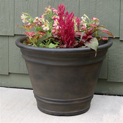 Sunnydaze Franklin Flower Pot Planter Outdoorindoor Unbreakable