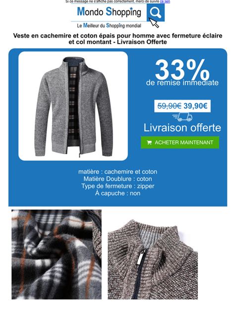 Mondoshopping Decouvrez Notre Veste En Cachemire Et Coton Pais Pour