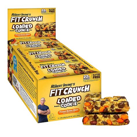 Fitcrunch Loaded Cookie Protein Bars Peanut Butter Blast 12 Bars Vitacost