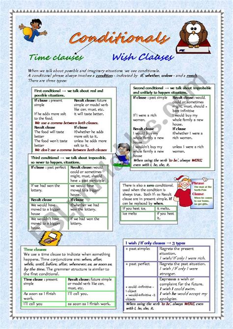 Conditionals With Time And Wish Clauses Esl Worksheet By Aantonides