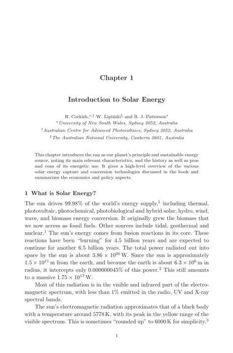 Pdf Introduction To Solar Energy