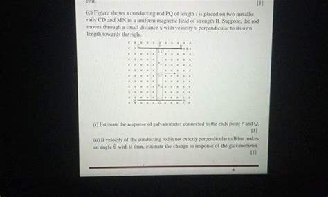 C Figure Shows A Conducting Rod Pq Of Length Is Placed On Two Metalli