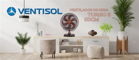 Ventilador Ventisol De Mesa Turbo Cm Premium Preto Bronze Lojas