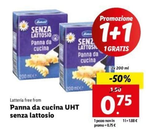 Latteria Free From Panna Da Cucina UHT Senza Lattosio 2x 200 Ml Offerta