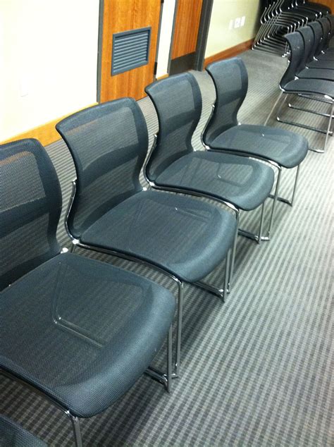 Lightweight stackable meeting room chairs, Needham (Mass) PL