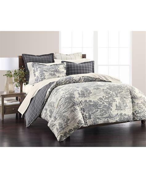 Martha Stewart Collection CLOSEOUT! Fox Toile Flannel King Duvet Cover ...