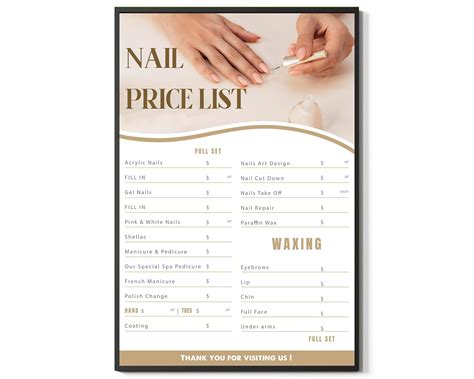 Nail Salon Price List Acrylic Nails Wall Art For Nail Salon Beautiful