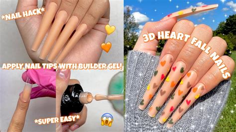 How To Apply Nail Tips Using Builder Gel Easiest Nail Extensions Beetles Fall Gel Liners