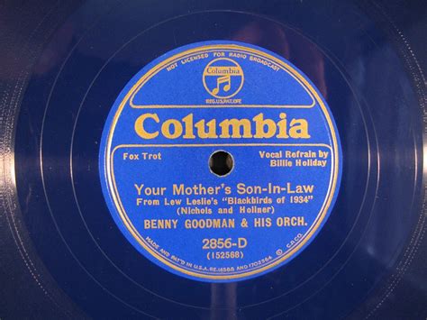 Benny Goodman And Billie Holiday Your Mothers Son In Law Original Blue