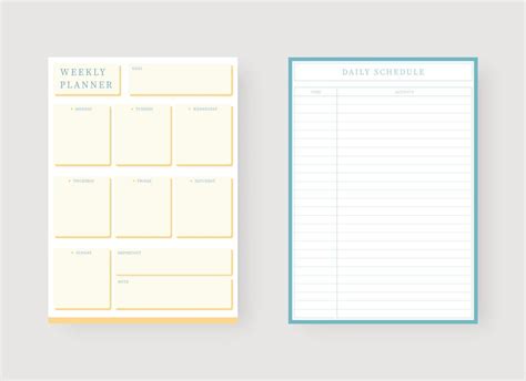 daglig och veckovis planeringsmall uppsättning planerare och att göra