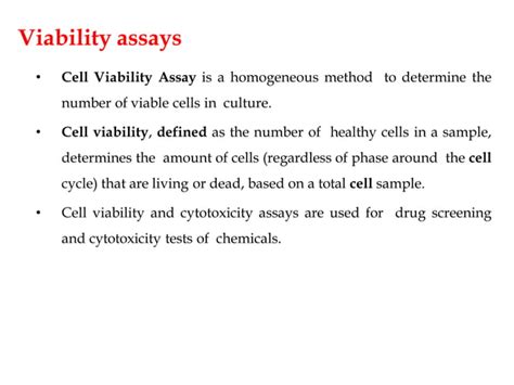 Cell Viability Assays Ppt