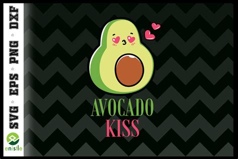 Happy Funny Avocado Kiss Svg Graphic By Enistle Creative Fabrica