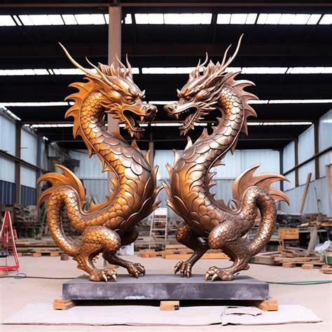 Large Bronze Chinese Dragon Statue Outdoor Garden Youfine