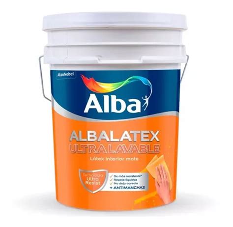 Albalatex Ultralavable Mate Pintura Latex Interior X 20 Lts Alba