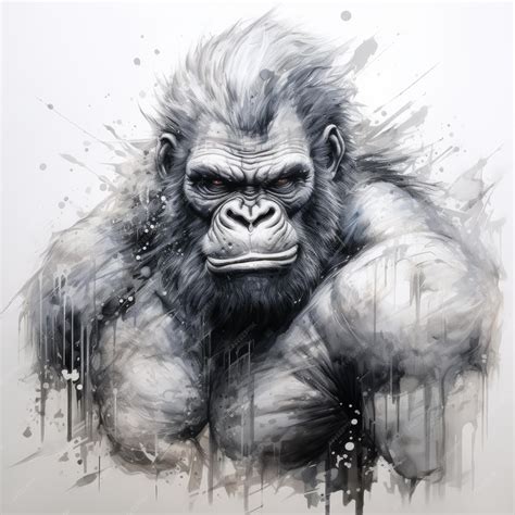 Premium AI Image | An Enigmatic Anime Gorilla Exploring Peaceful