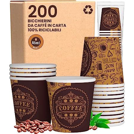 200 Bicchierini in Carta per caffè 65ml PubCUP Bicchieri Ecologici