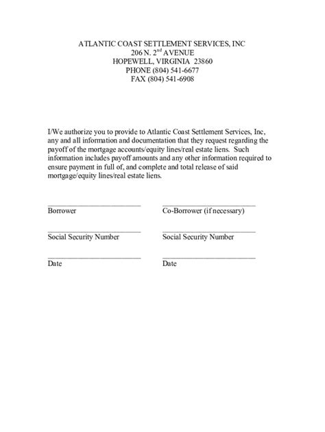 Fillable Online Borrowers Authorization Form B Fax Email Print Pdffiller