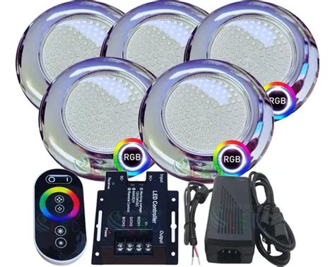 Kit Refletor Piscina Led W Rgb Inox Touch Fonte V