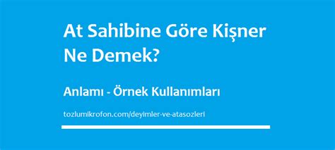 At Sahibine Göre Kişner Ne Demek Tozlu Mikrofon