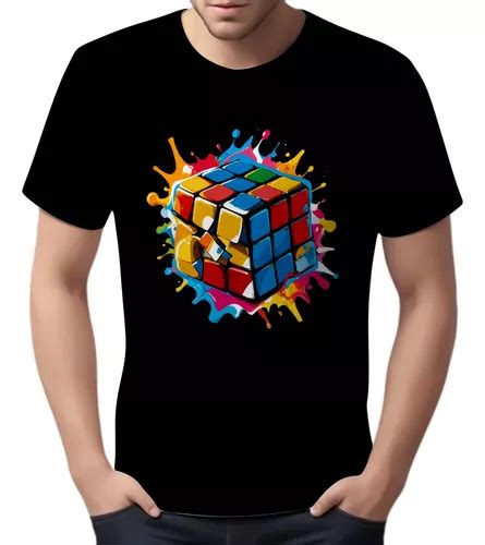 Camisa Camiseta Color Estampa Cubo M Gico Quebra Cabe As