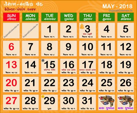 Gujarati Calendar May Gujarati Month Vaishakh Adhik Jeth