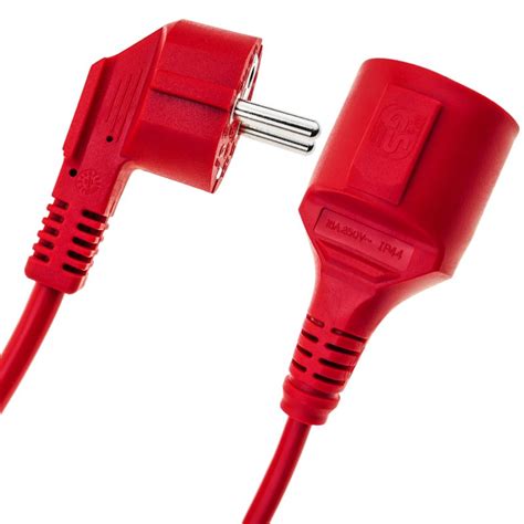 Bematik Prolongador de Cable Eléctrico Schuko Macho a Hembra 3m Rojo