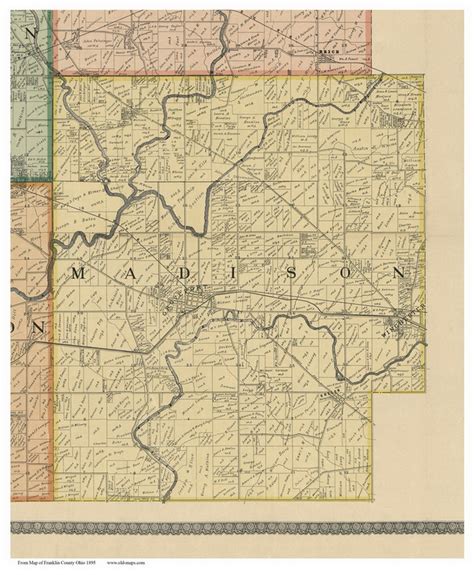 Madison Ohio 1895 Old Town Map Custom Print Franklin Co Old Maps