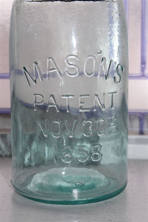 Antique Blue Mason Jar Quart Masons Patent Nov 30th 1858