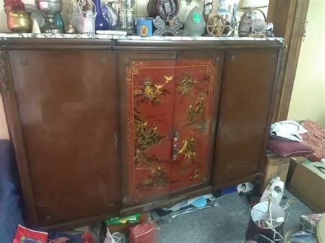 Antiguo Aparador Vajillero Mueble Bajo Con M Rmol Bahiut Mercadolibre