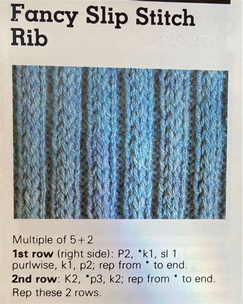 Knitted Fancy Slip Stitch Rib Pattern Artofit