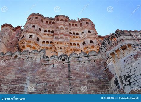 The Exterior Facade Of Mehrangarh Fort In Jodhpur Rajasthan India