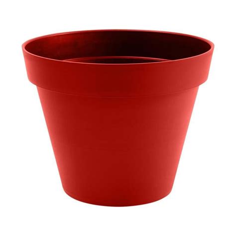 Eda Pot De Fleur Rond Toscane O X H Cm L Rouge Rubis