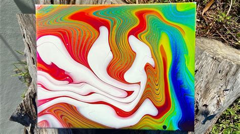 Abstract Acrylic Pouring Swirl Technique Painting With A Comb YouTube