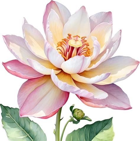 Premium Psd Watercolor Painting Of Brahma Kamal Saussurea Obvallata