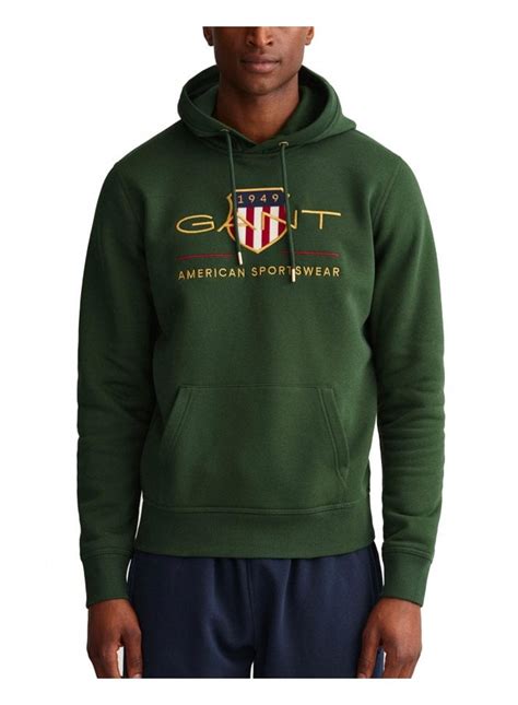 Gant Archive Shield Hoodie Storm Green