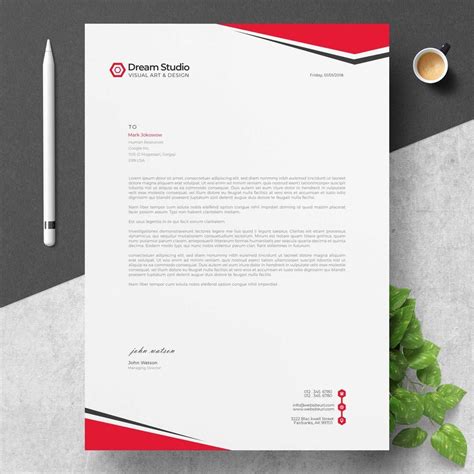 Modern company letterhead | Letterhead template, Business card design creative, Letterhead design