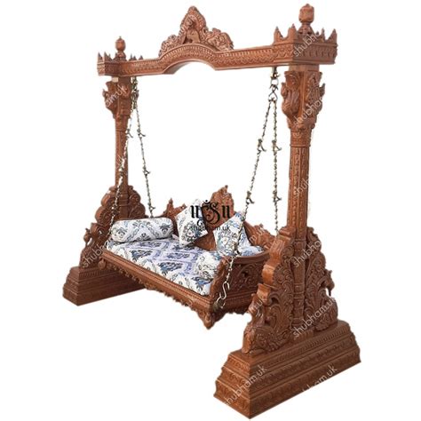 Indian Indoor Wooden Carved Indian Swing Jhula UK Indian Swing Wood