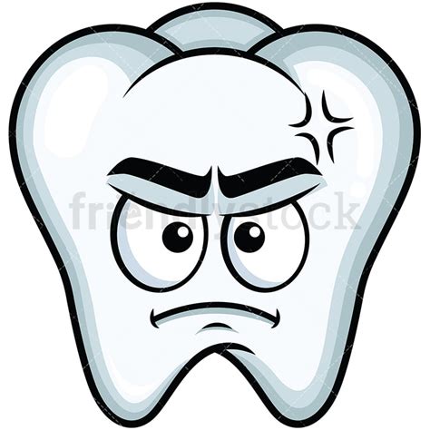 Stunned Tooth Emoji Cartoon Vector Clipart Friendlystock