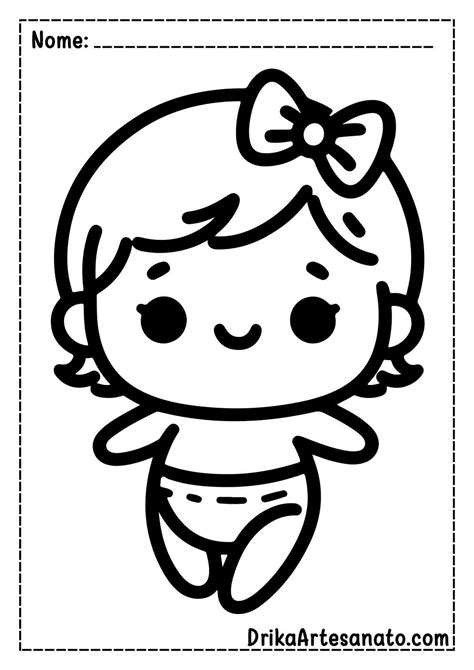 50 Desenhos de Bebê para Colorir Grátis em PDF