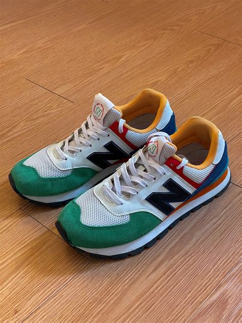 New Balance 574 ‘rugged’ White Varsity Green Men S Fashion Footwear Sneakers On Carousell