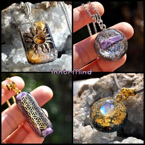 New Orgone Pendants With Moonstone Stichite Quartz Or Charoite