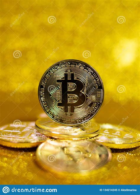 Bitcoin Crypto Currency Gold Bitcoin Btc Macro Shot Of Bitcoin Coins