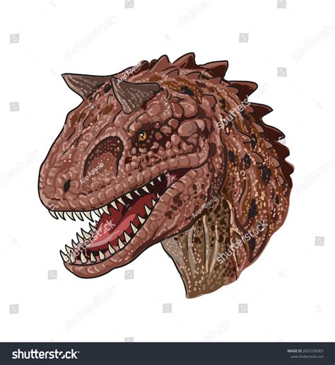 Carnotaurus Head Drawing Art Illustration Royalty Free Stock Vector