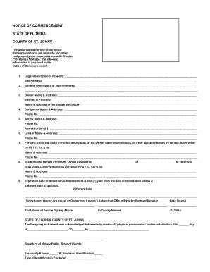 Fillable Online Notice Of Commencement Form Revize Fax Email Print