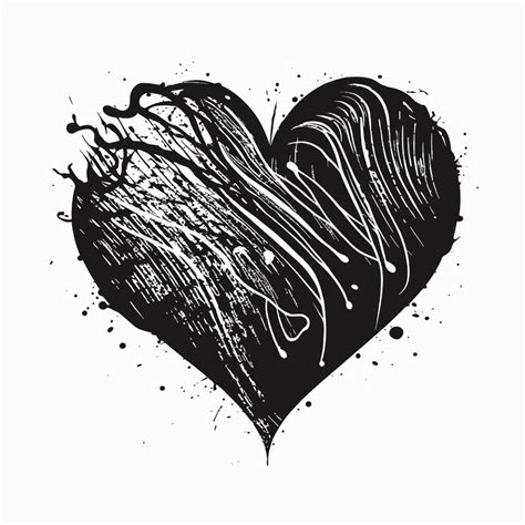 Heart Hand drawn heart icon sign - Brush drawing calligraphy heart ...