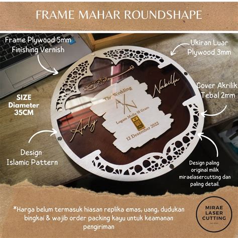 jual frame mahar islami bulat frame mahar  endless romance