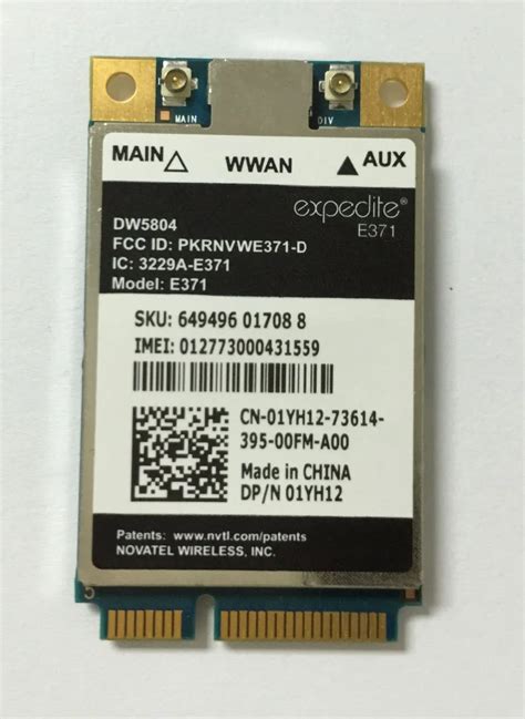 Dell Original Wireless Dw5804 4g Lte Wwan Mobile Broadband 01yh12 E371