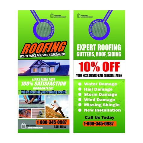 Roofing Door Hangers Custom Printed Designsnprint